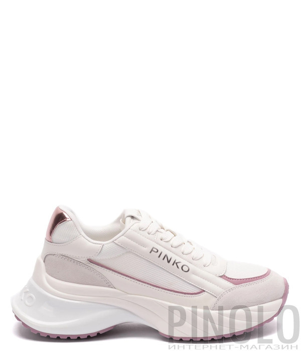 Кожаные кроссовки PINKO Ariel SS0031P075 с логотипом белые
