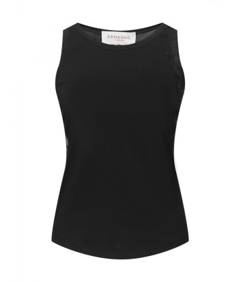 Топ с кружевной отделкой ERMANNO FIRENZE D46EL054EG6 черный