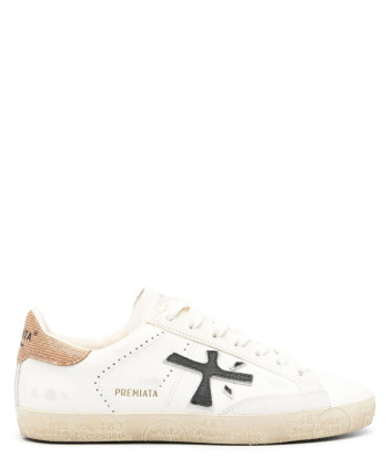 Женские кроссовки PREMIATA Steven 6664 белые с декором