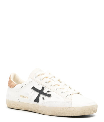 Женские кроссовки PREMIATA Steven 6664 белые с декором