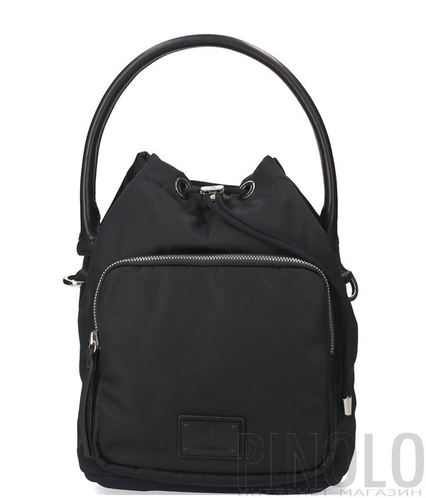 Женская сумка-рюкзак PREMIATA MIA 2135 с внешним карманом черная Женская сумка-рюкзак PREMIATA MIA 2135 с внешним карманом черная