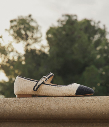 Балетки связанные крючком BIBI LOU 657Z87VK с ремешком белые