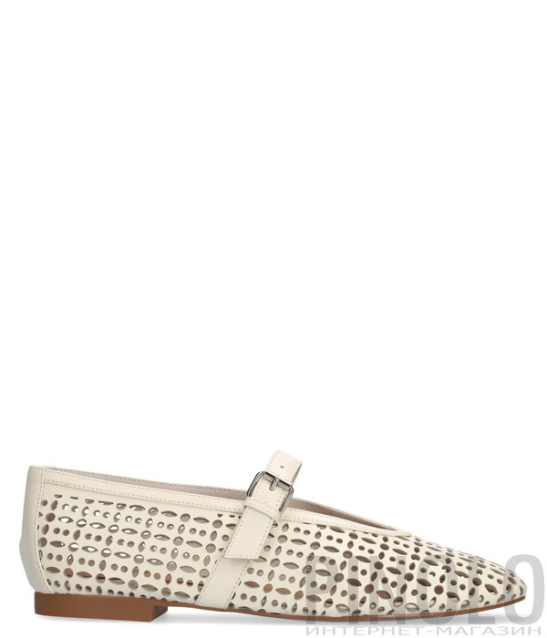 Балетки из перфорированной кожи BIBI LOU 604Z28VK с ремешком белые