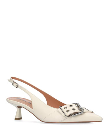 Кожаные туфли-лодочки BIBI LOU 521Z10VK c пряжкой белые