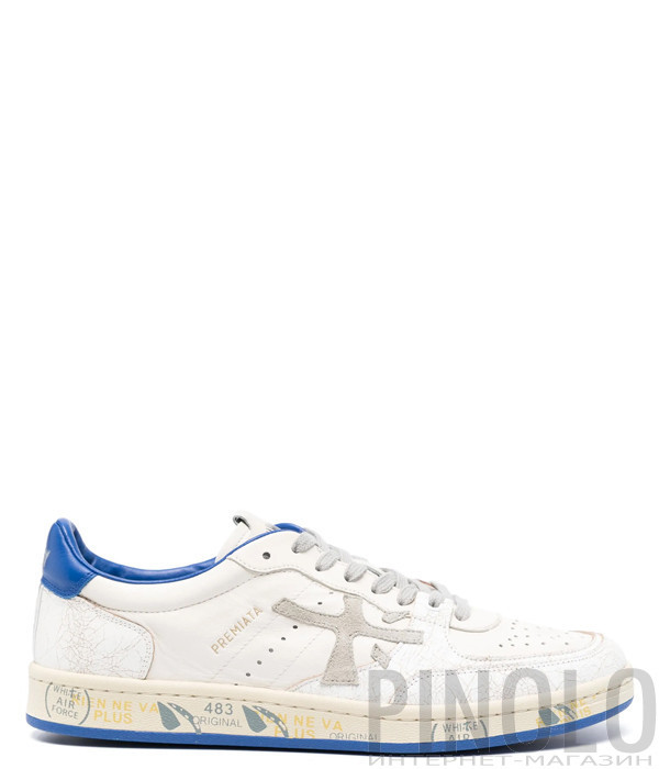 Шкіряні кеди PREMIATA BSKT CLAYD 6779 з перфорацією білі