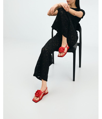 Кожаные сандалии VIC MATIE 1G3760D с цветком красные