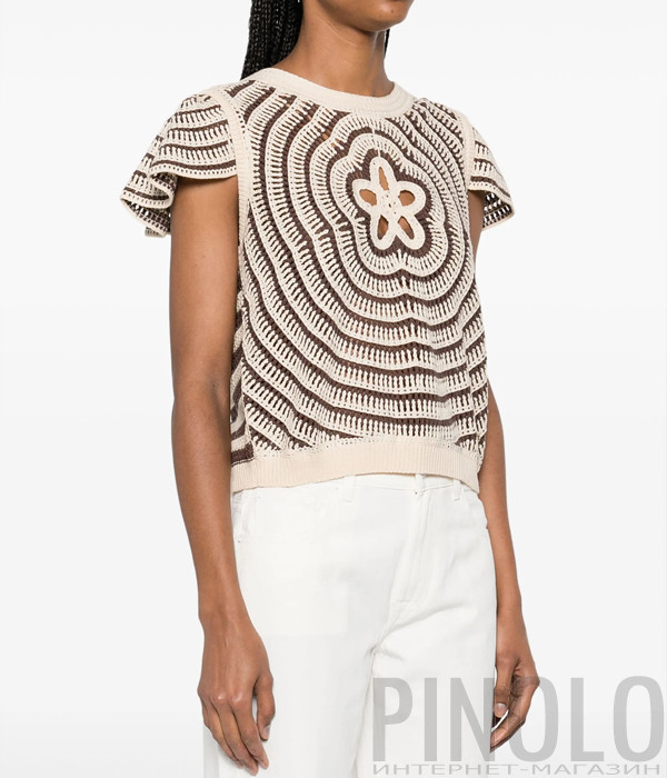 В'язана кофта TWINSET 251TT3351 можна носити на дві сторони коричнева