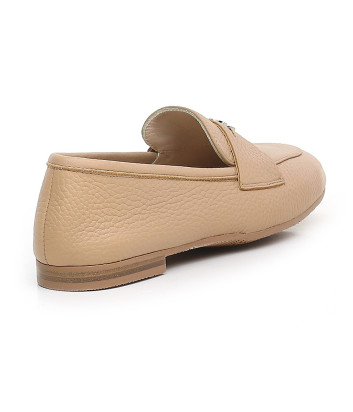 Кожаные лоферы CASADEI 1D283J0101C23633123 бежевые