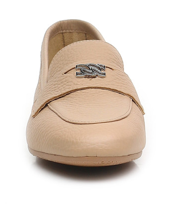 Кожаные лоферы CASADEI 1D283J0101C23633123 бежевые