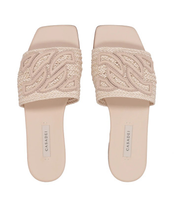 Шлепанцы CASADEI 1M449J0101POSIT3301 с тканым узором пудровые