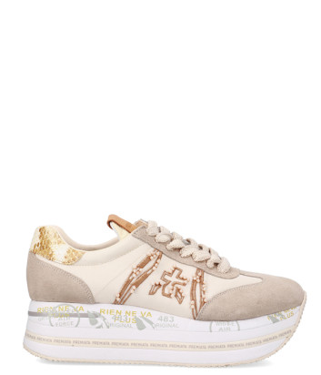 Жіночі кросівки PREMIATA BETH 7375 на платформі бежеві