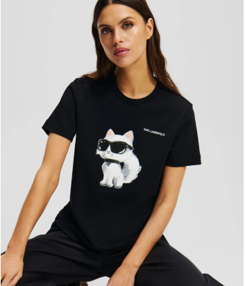 Футболка KARL LAGERFELD A2W17119 с рисунком IKON CHOUPETTE черная