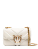 Сумка в стеганной коже PINKO Mini Love 104550 с золотистой фурнитурой кремовая