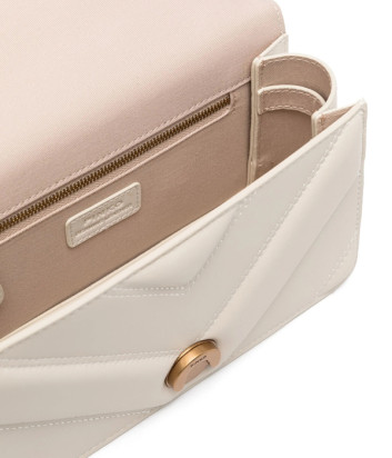 Сумка в стеганной коже PINKO Mini Love 104550 с золотистой фурнитурой кремовая