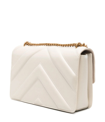 Сумка в стеганной коже PINKO Love Bag Classic 104549 с золотистой фурнитурой кремовая