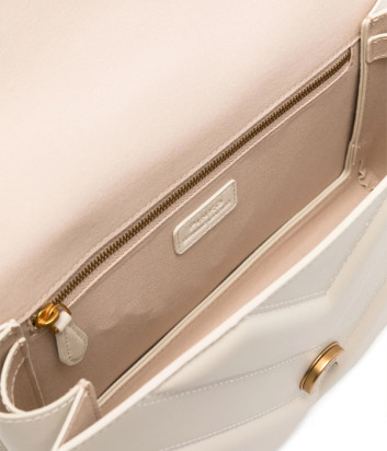 Сумка в стеганной коже PINKO Love Bag Classic 104549 с золотистой фурнитурой кремовая