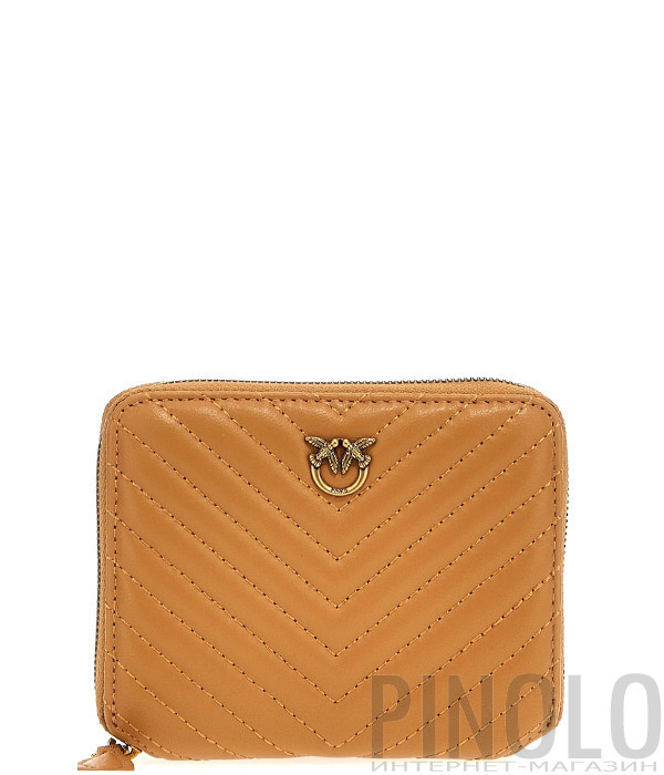 Кошелек на молнии PINKO 100249 A0GK в стеганной коже рыжий