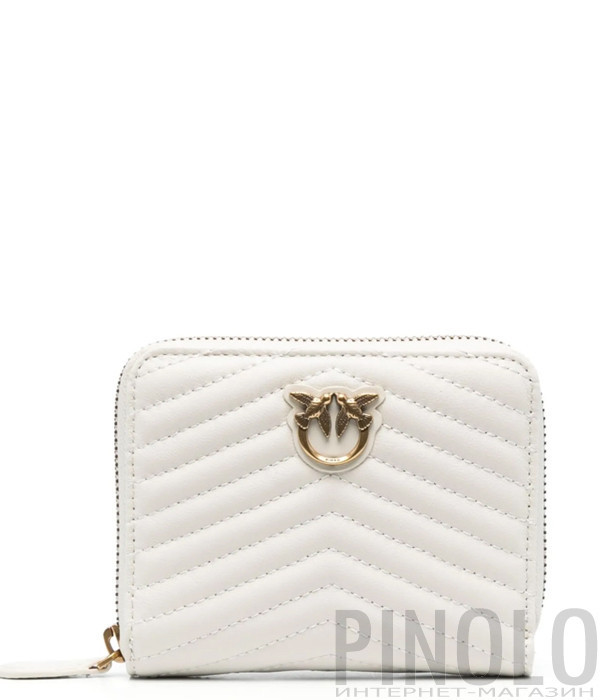 Кошелек на молнии PINKO 100249 A0GK в стеганной коже белый