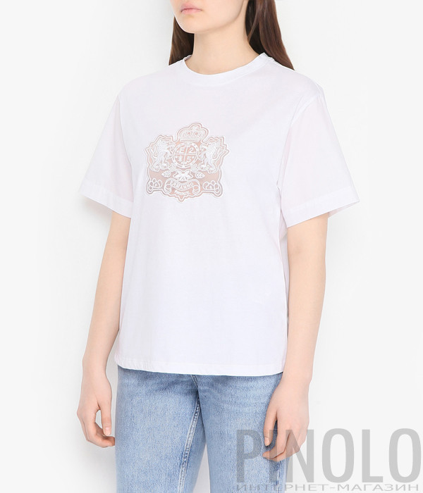 Футболка ERMANNO FIRENZE D46EL033RE38 з гудзиками по спинці біла