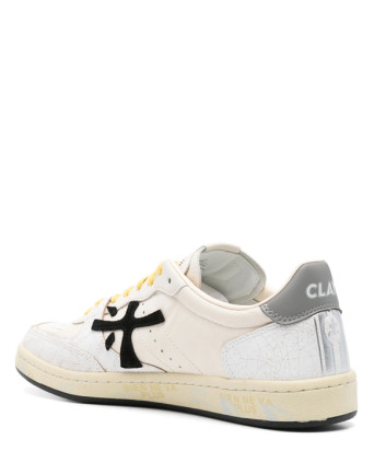 Кожаные кеды PREMIATA BSKT CLAYD 7266 с перфорацией белые