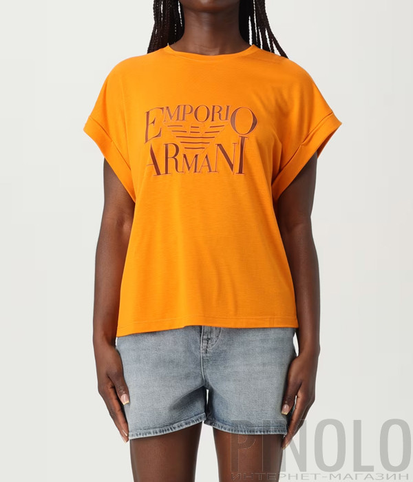 Женская футболка EMPORIO ARMANI EW000616AF12187 оранжевая