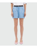 Короткие шорты из хлопка MSGM 3841MDB08 голубые в полоску