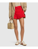 Шорты с высокой талией MSGM 3841MDB03X красные