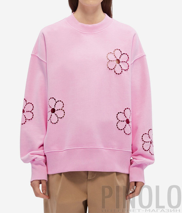 Толстовка из джерси MSGM 3841MDM127 с вышивкой розовая