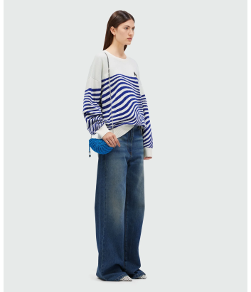 Хлопковый свитер MSGM 3841MDM194 с волнистым узором