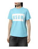 Футболка з логотипом MSGM 3841MDM520 блакитна
