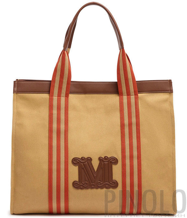 Велика пляжна сумка MAX MARA Beachwear Palau коричнева