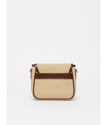 Сумка через плечо из холста WEEKEND Max Mara GAPNEW с кожаными деталями бежевая