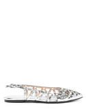 Кожаные балетки ASH Bazaar M-150144-005 с заклепками серебристые