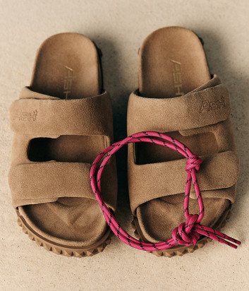 Замшевые шлепанцы ASH Twist 150038-002 карамельные