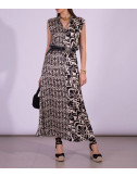 Довга сукня MOKI-B MKP5-56-19 чорно-білий принт