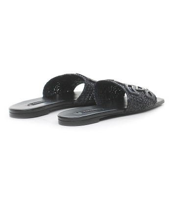 Шлепанцы CASADEI 1M449J0101 с эффектом плетения черные