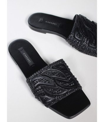Шлепанцы CASADEI 1M449J0101 с эффектом плетения черные