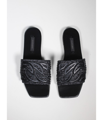 Шлепанцы CASADEI 1M449J0101 с эффектом плетения черные