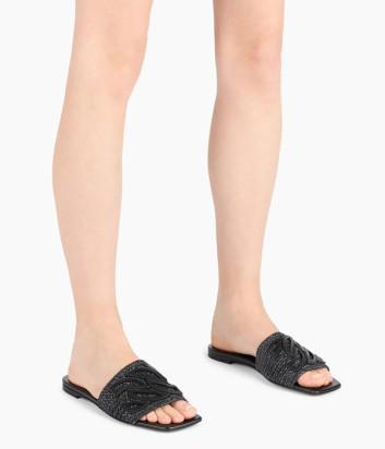 Шлепанцы CASADEI 1M449J0101 с эффектом плетения черные