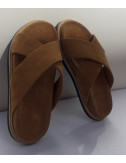 Женские сандалии в замше THE SANDALS FACTORY 2537 коричневые