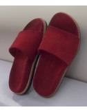 Женские замшевые сабо THE SANDALS FACTORY 2569 красные