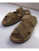Женские замшевые сандалии THE SANDALS FACTORY 2577 бежевые