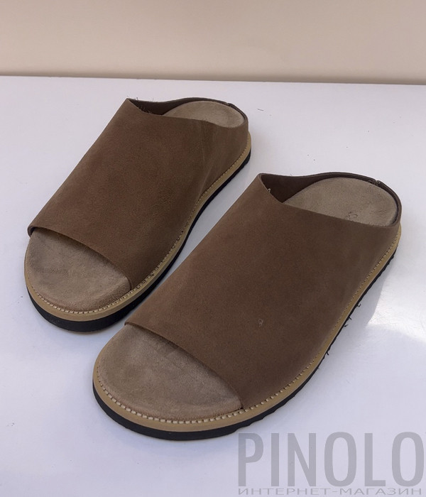 Мужские замшевые сабо THE SANDALS FACTORY 8016 коричневые