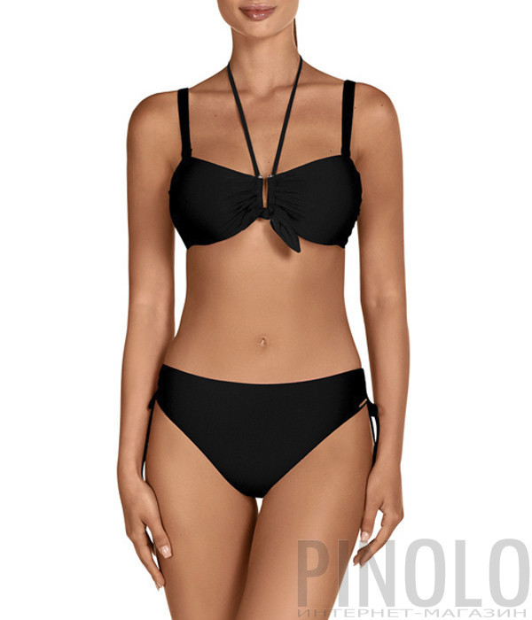 Купальник бандо на чашку D и плавки с завязками DOLORES CORTES 1783 черный