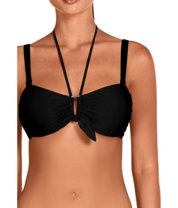 Купальник бандо на чашку D и плавки с завязками DOLORES CORTES 1783 черный