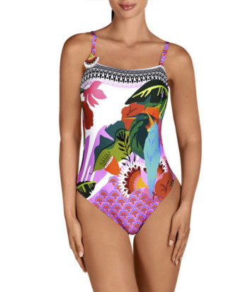 Сплошной купальник с коррекцией DOLORES CORTES 1613 принт