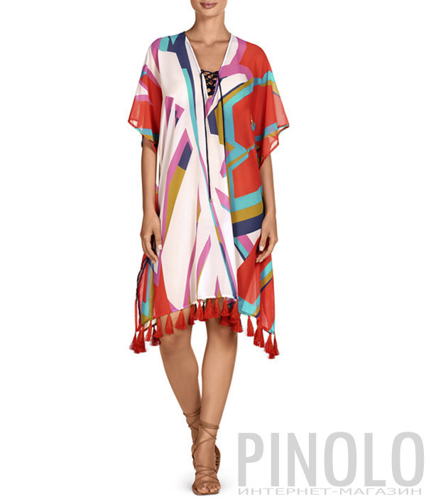 Пляжная туника DOLORES CORTES 1739 яркий принт