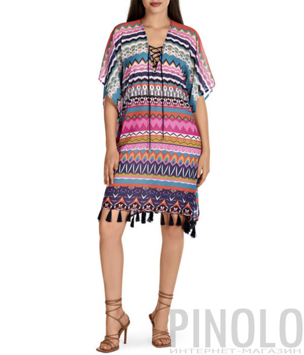 Туника для пляжа DOLORES CORTES 1756 яркий принт