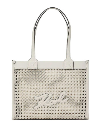 Велика сумка-тоут KARL LAGERFELD A2W30052 з перфорацією молочна