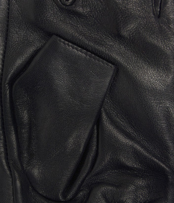 Кожаные митенки KARL LAGERFELD Ikonik A2W33064 с декором черные